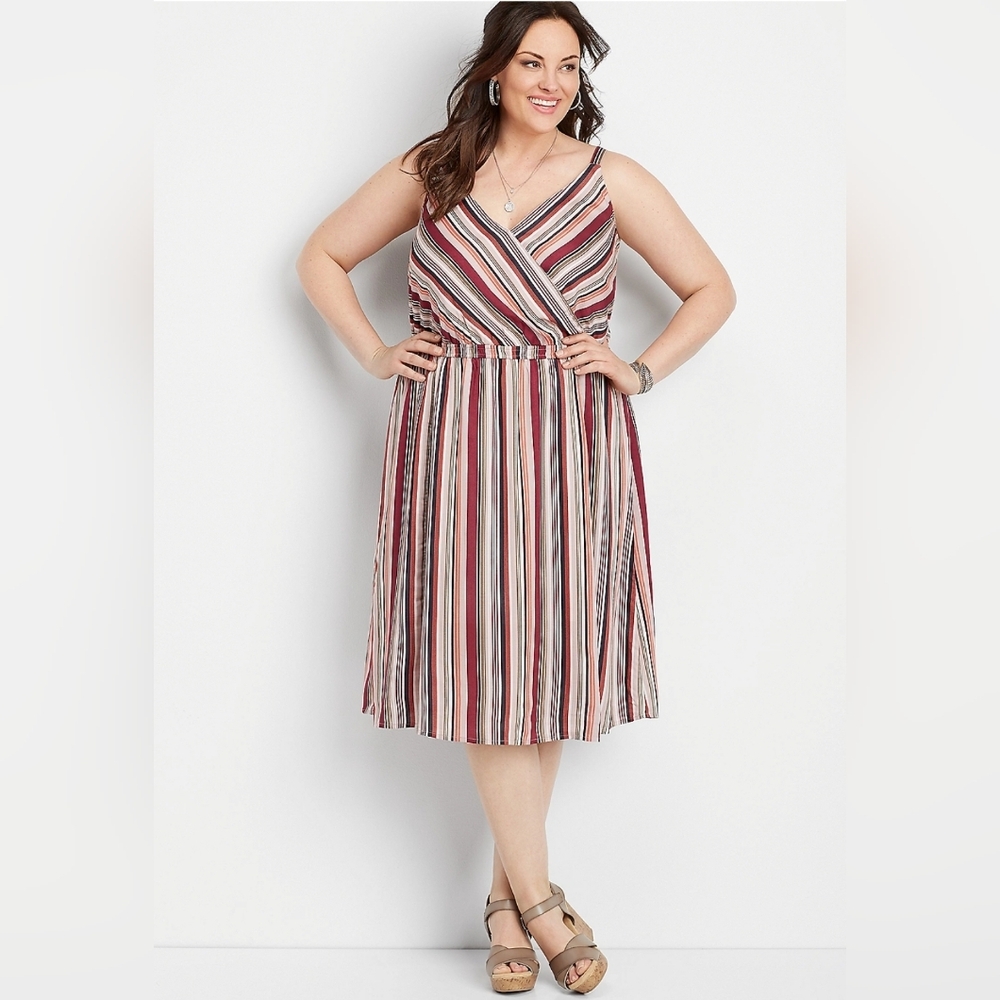 Maurices Stripe Mid Length Dress Size 3 NWOT